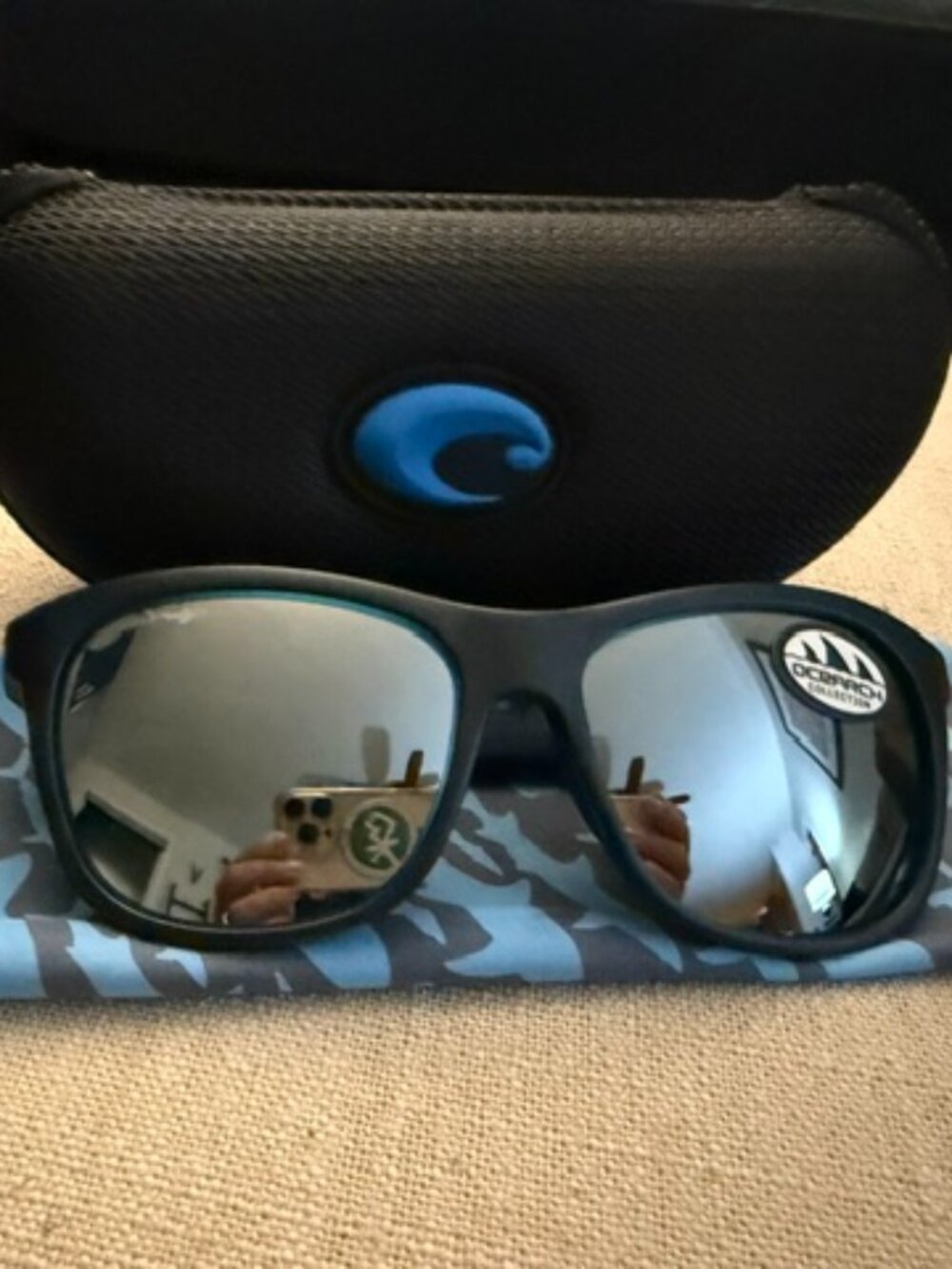 Costa Vela OCEARCH 580G Sunglasses Deep Teal Gray Silver Mirror 06S9027 NIB